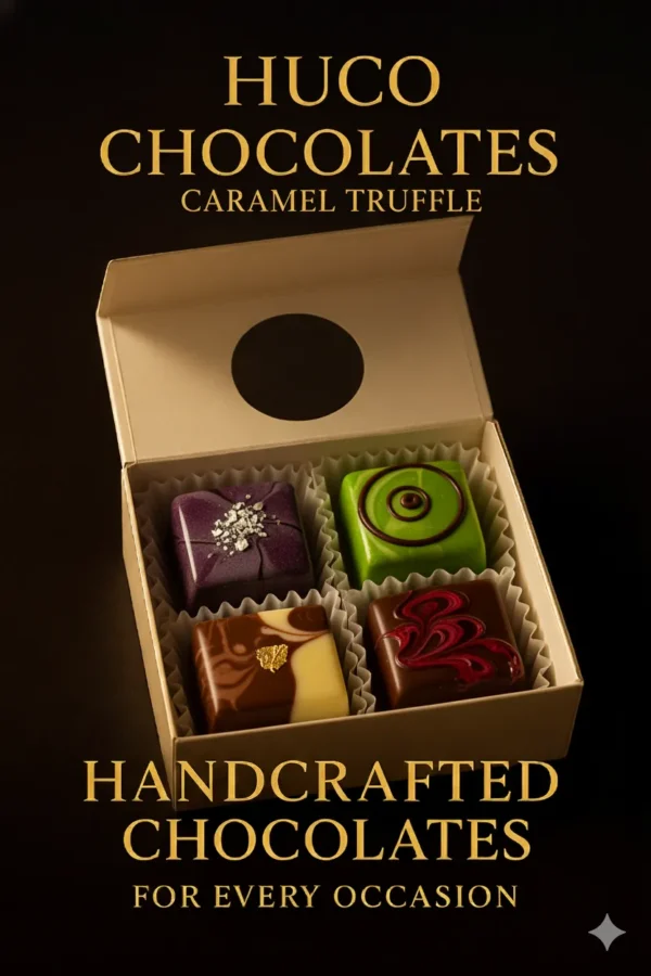 Huco Caramel Truffle – Handcrafted Dark Chocolate with Creamy Caramel Center | 100% Natural & Premium Cocoa Delight
