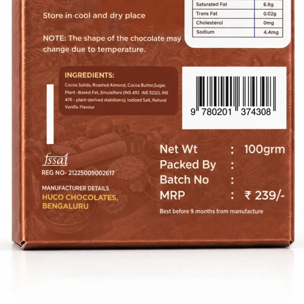 Huco Special Roasted Almond Dark Chocolate